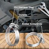 Leryati 10Pcs 21-38mm Stainless Steel Hose Clips Worm Drive Clamps view 4