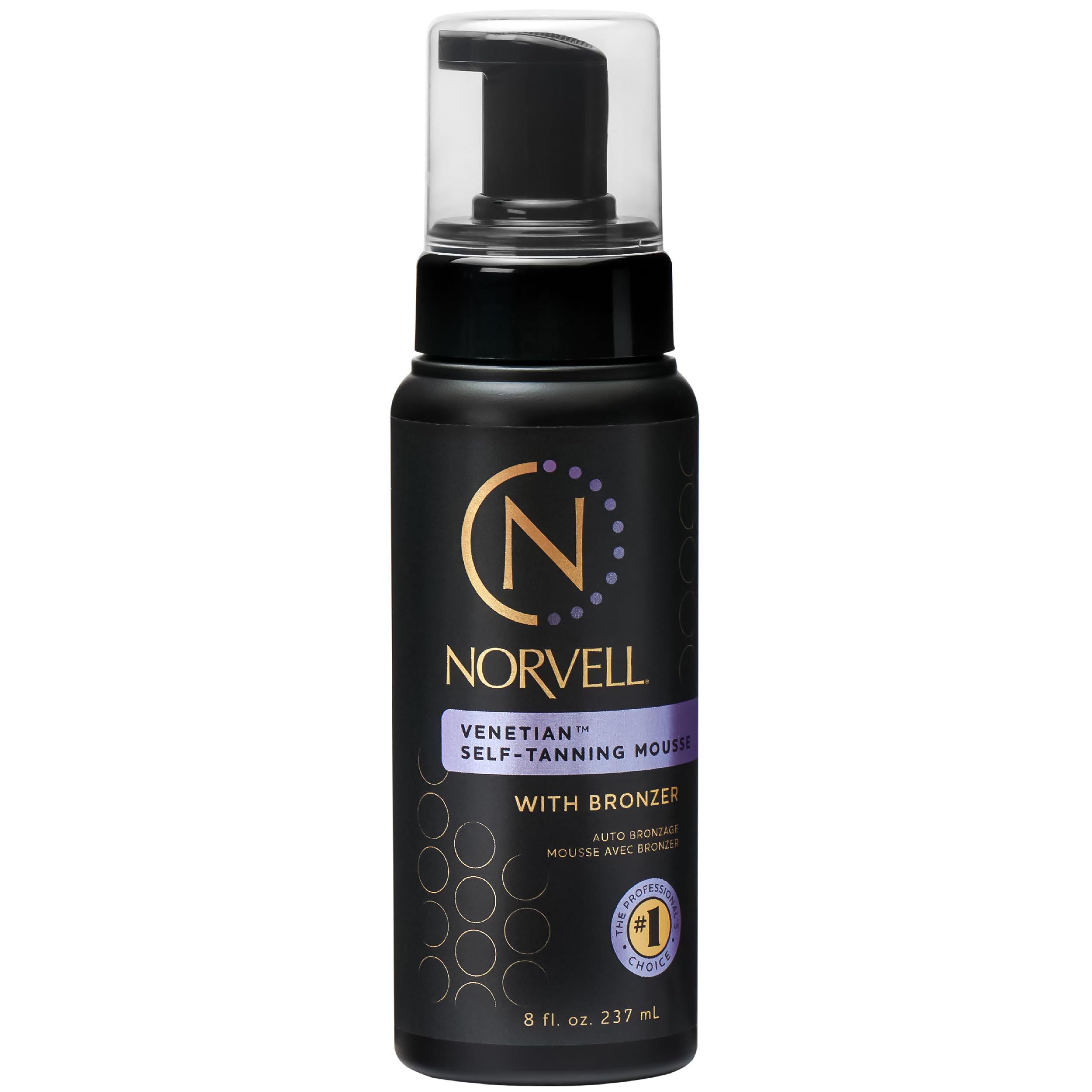 Norvell Venetian Sunless Self-Tanning Mousse with Bronzer - Instant Natural Looking Bronzing Glow, 236ml.