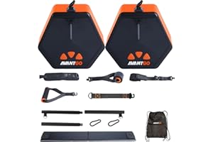 AVANTGO Portable Home Gym, Multifunctional Cable Fitness Machine, 7-66/7-132 lbs Resistance Adjustable Functional Trainer, App & Bluetooth Connection, Full Body Workouts, Fitness Anywhere, Orange