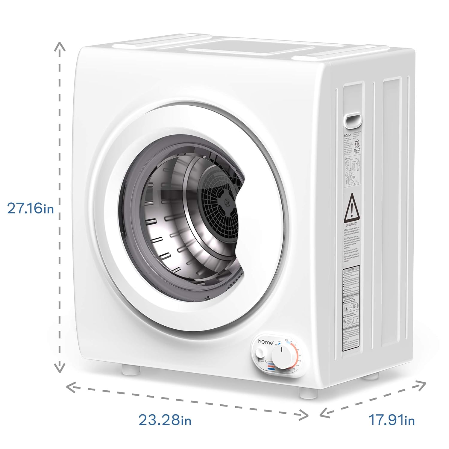 hOmeLabs 2.6 Cubic Feet Compact Laundry Dryer Front Load Portable
