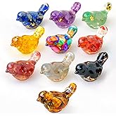 RJINGSHI 10PCS Crystal Bird Figurines Resin Animal Statues Decorative Gravel Birds Decor Animal Figurines for Home Decor Unique Bird for Teens