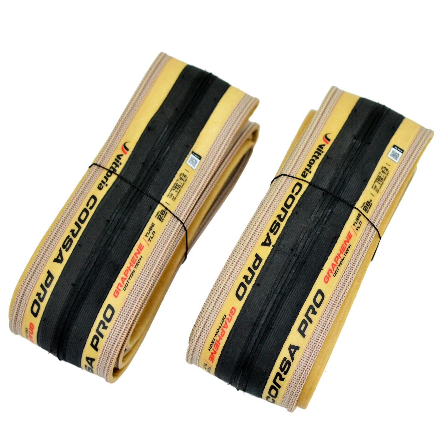 Vittoria CORSA PRO GRAPHENE Clincher TLR Tire 700x26C , Skinwall / Black, VT2716