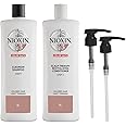 Nioxin System 3 Shampoo & Conditioner Prepack, Color Treated Hair with Light Thinning, Pumps Included, 33.8 fl oz