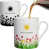 Lovift Novelty Tulip Coffee Mug Valentine Day Birthday Gift for Women, Unique Funny Heat Color Changing Ceramic Tea Cup, Christmas Gifts for Women, Her, Him, Best Friend, Mom, Sister, Teacher. 12 oz.