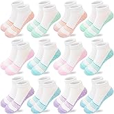 Bemeol Girls Socks 12 Pairs Ankle Socks for Girl Running Athletic Low Cut Sock Cotton Sports Sock