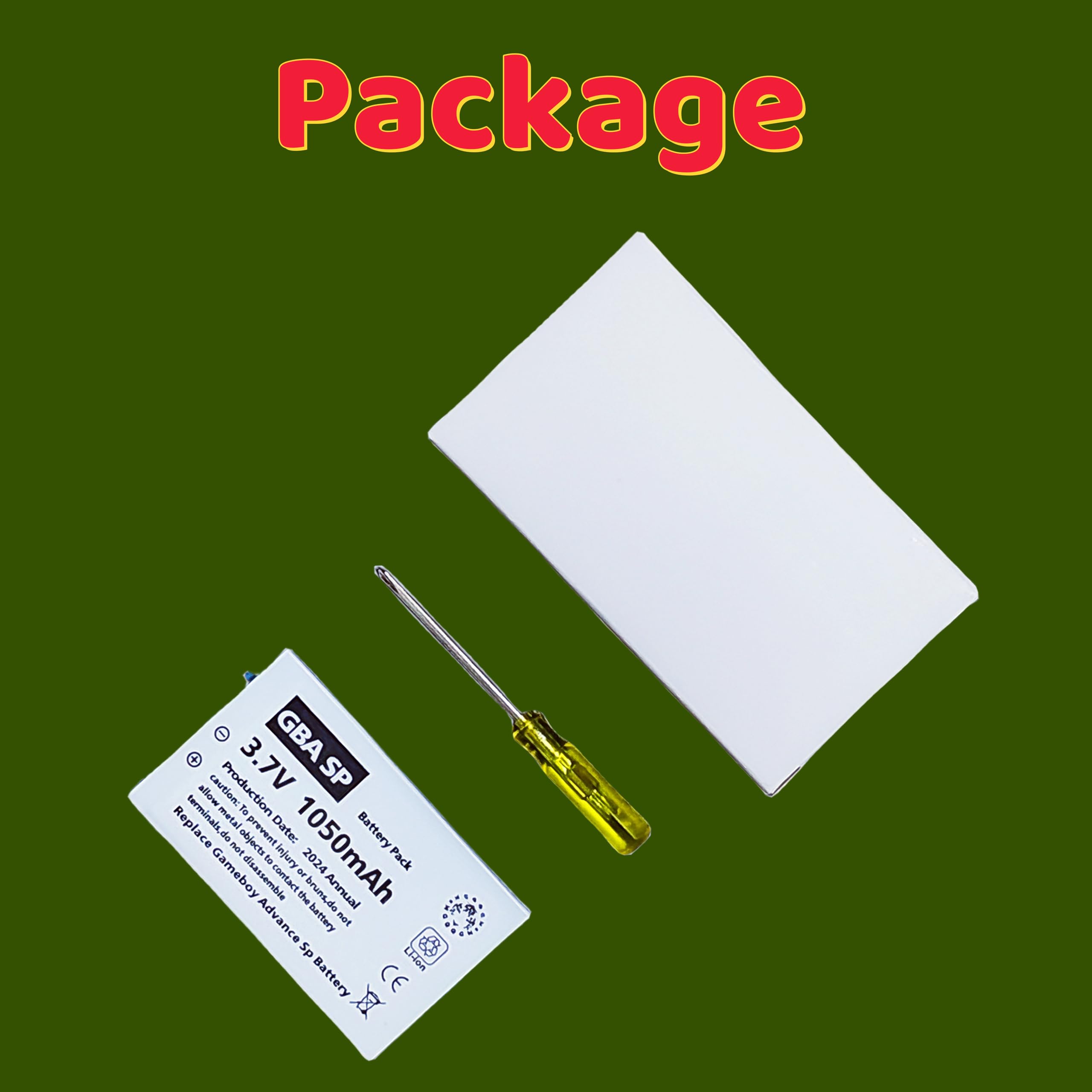 BETTHK 2025 Upgarde Version Real Capacity 1050mAh gba sp Battery Replacement Gameboy Advance sp Battery+Tool Pack Kit for Nintendo