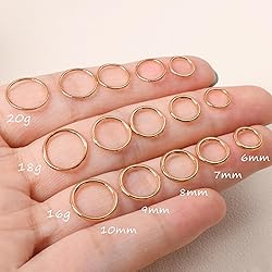 20G 18G 16G Titanium Nose Ring Hoop, Cartilage Hoop