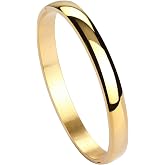 MILAKOO Womens Bangle 8MM Stainless Steel Bracelet Oval Polished Finish Cuff Bangle 6.7"