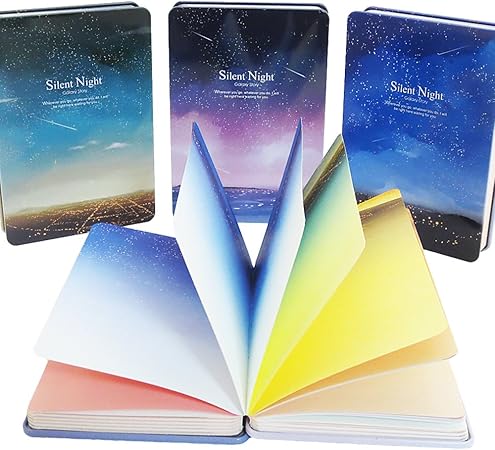 Amazon ブリキ製カバー ノート 選べる柄 B6 280頁 ページ柄も豊富で神秘的 テンプレートブックマークセット おしゃれ 日記帳 鉄製 表紙 レトロ ノート パープル ノート 文房具 オフィス用品