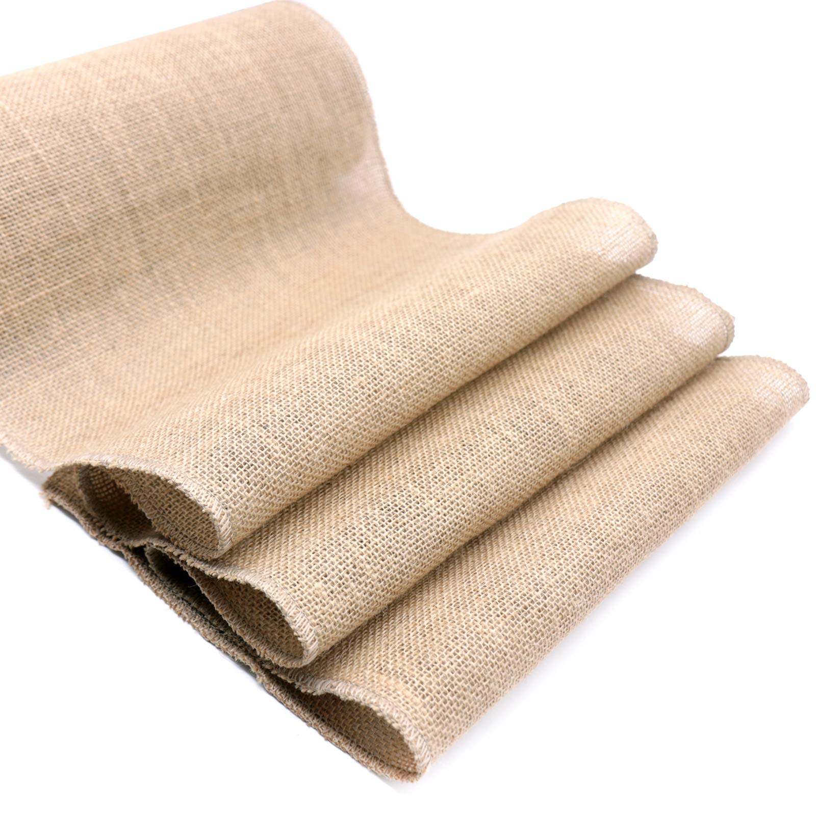 30cm x 1000cm Hessian Table Runner - BIT.FLY Burlap Fabric Jute Table Runner Rolls with Complete Edge Suture Great for Wedding Table Decoration Party Potluck Dinner
