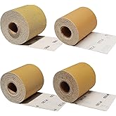Total 20 Yards 2-3/4" Wide Continuous Sandpaper Roll Kit - 80 120 180 320 Grit Hook & Loop Backing Longboard Sanding Paper for Automotive, Woodworking Air File Long Board Sanders