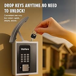 WeHere Key Lock Box Wall Mount with Key Drop