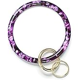 Mymazn Key Ring Bracelet Wristlet Keychain Bangle Keyring for Women, Acetate Round Key Chain