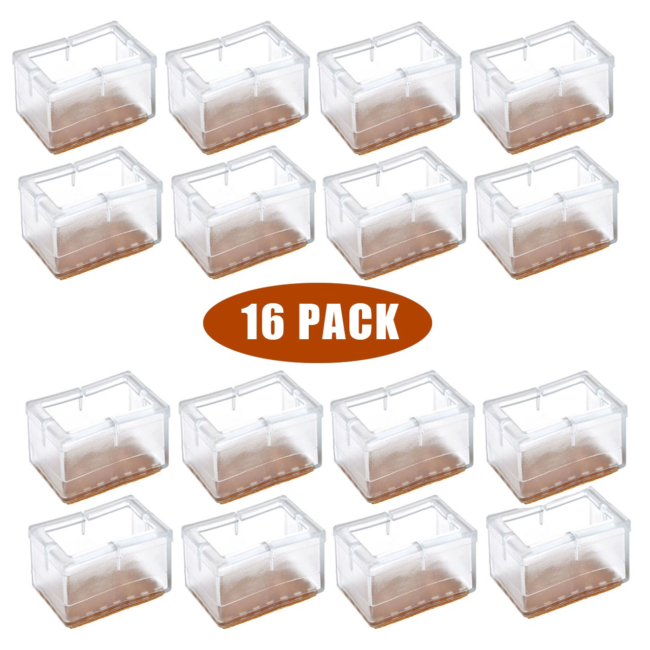 Black Rectangle Chair Leg Caps Warmhut 16pcs Black Silicone Table