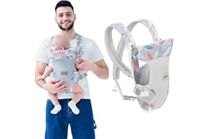 IULONEE Baby Carrier, Embrace Cozy 4-in-1 Infant Carrier Ergonomic Adjustable Holder Portable Convertible Front and Back Backpack Carry for Infants Toddlers Babies Girl and Boy 7-45 Pounds (Blue)