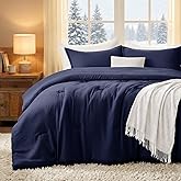 Quataly Queen Comforter Sets Navyblue,3PCS Soft Lightweight Breathable Bedding Comforter Sets for All Season, Queen Size(90''×90'' Comforter & 2 Pillowcases)