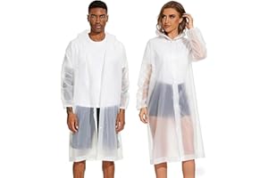 2/3/4 Pack Reusable EVA Rain Ponchos for Adults, Waterproof Rain Coats, Lightweight Portable Rain Gear for Hiking Emergency