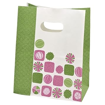 【クリックで詳細表示】タカ印 角底袋 50-3607 イーグリップ 飴玉柄 抹茶 50枚