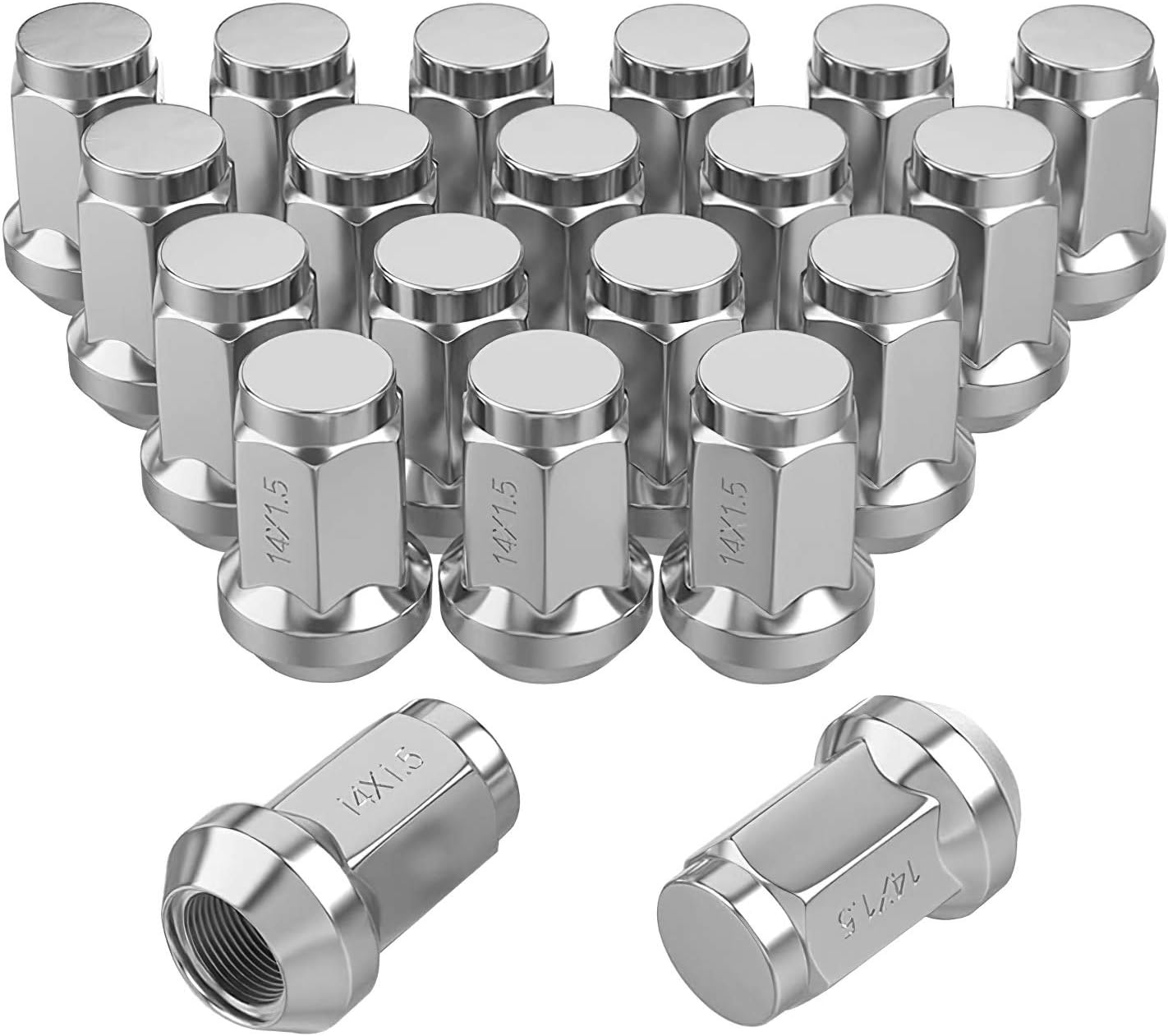 32x Black M9/16x18 Lug Nut,Conical/Cone Bulge Seat Closed End Long