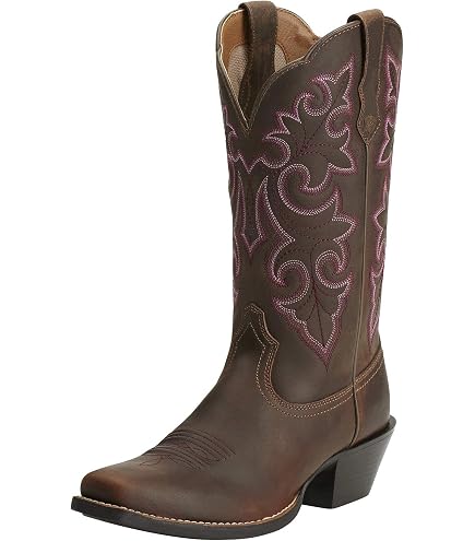 Bottines Cowboy Femme Ariat Legend, Marron, Bout Carré, Taille 7B (medium) - Occasion
