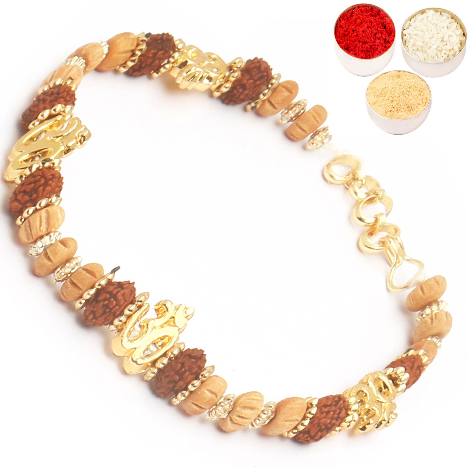 ghasitaram gifts strand bracelets for men rakhi (multicolour)(r18rudomtulsigg7212)