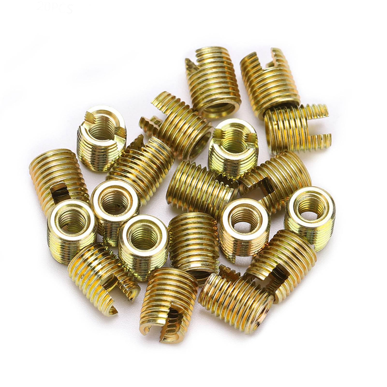 20Pcs 302 Carbon Steel Self-Tapping Thread Insert Screw Bushing Repairing Kit Thread Repair Insert(M2*0.4 Outer M4.5 * 0.5)