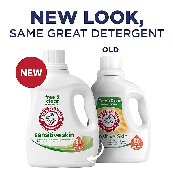 ARM & HAMMER SENSITIVE SKIN FREE & CLEAR LIQUID LAUNDRY DETERGENT, 105 FL OZ, 105 LOADS