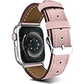 Premium Italy Leather Bands Compatible with Apple Watch Band 40mm 38mm 41mm 42mm 44mm 45mm 46mm 49mm, Soft Leather Watch Replacement Band for Watch Series Ultra SE 10 9 8 7 6 5 4 3 2 1 for Women Men
