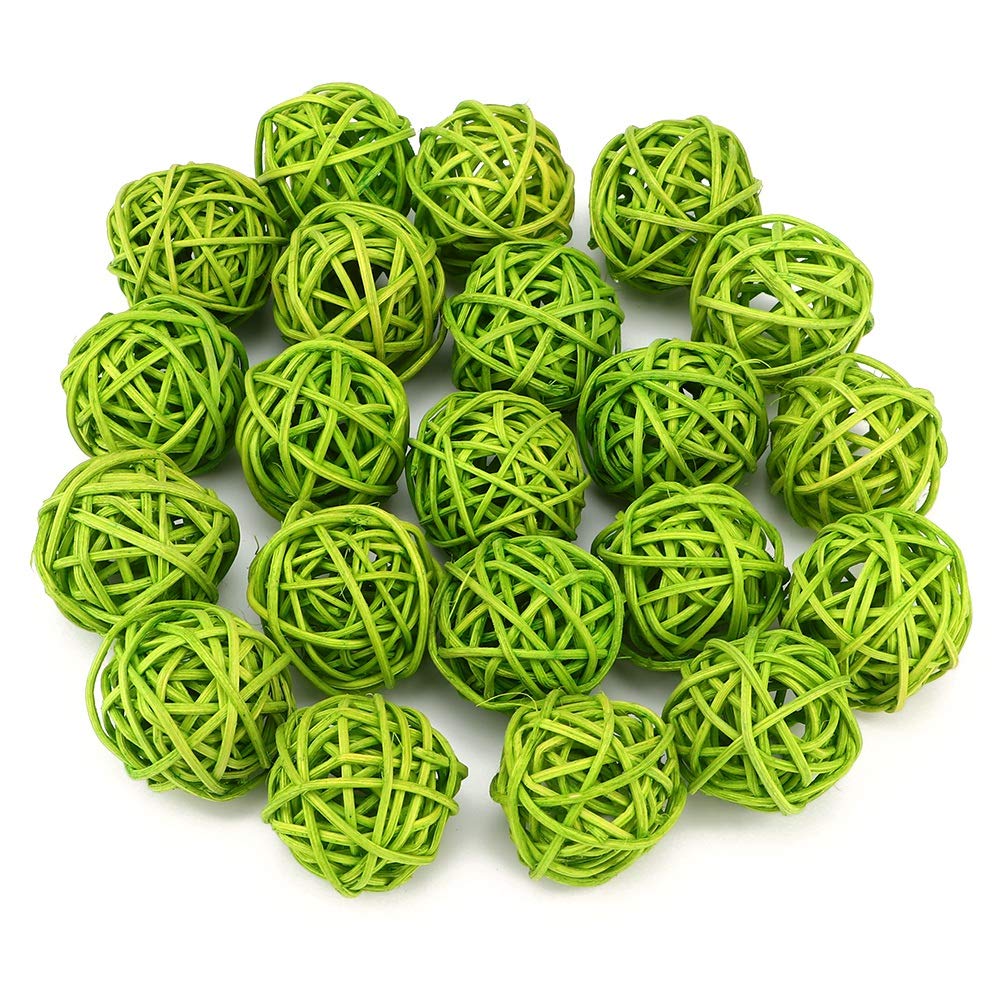 Jenngaoo 20 Pcs 1.2 Inch Wicker Rattan Balls, Handwoven Decorative Orbs for Vase Fillers, Table Centerpieces, Garden Wedding Party Christmas Home Decor