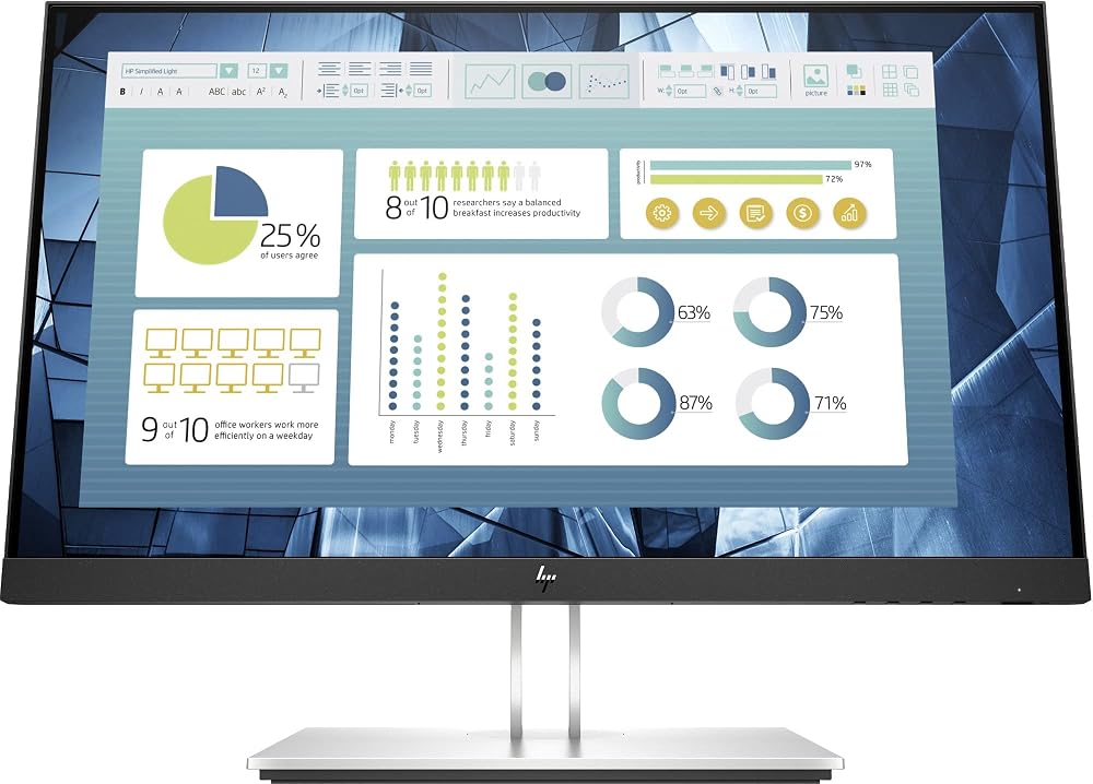 HP E22 G4 Monitor 21.5 inch Full HD 1920x1080 LCD Black Silver