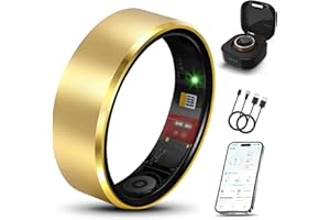 MILAVAN Smart Health Ring 2.0 for Women Men, Slim Scratch & Fingerprint Resistant Design,Efficient Chip Fitness Tracker, Monitors Heart, Blood Oxygen & Pressure, Sleep, Steps, Waterproof, Xmas Gifts, GD7#