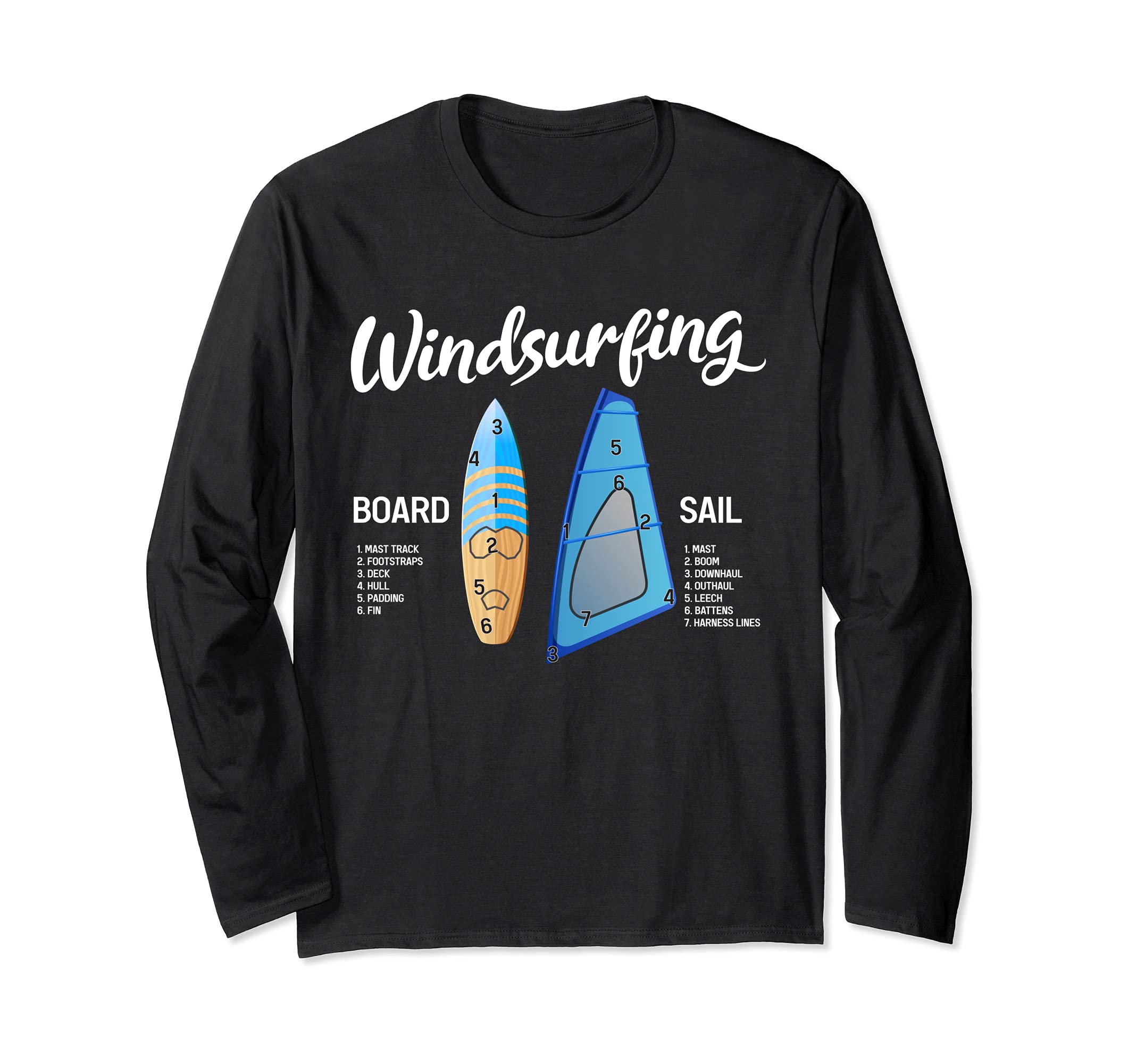 Windsurfing Equipment Gear Board Windsurfer Sailboarder Long Sleeve T-Shirt