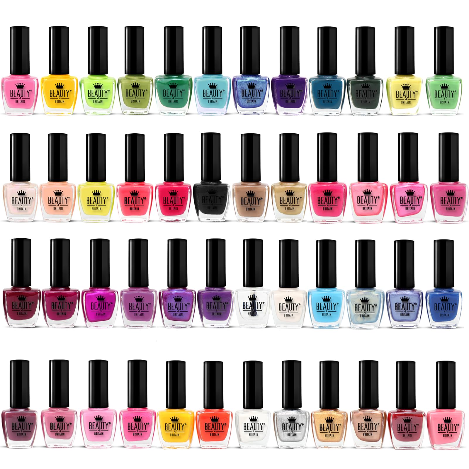 Beauty4Britain 48 x NAIL VARNISH POLISH SET 48 MODERN COLOURS THE BEST GIFT UK (Colour Set A+B)