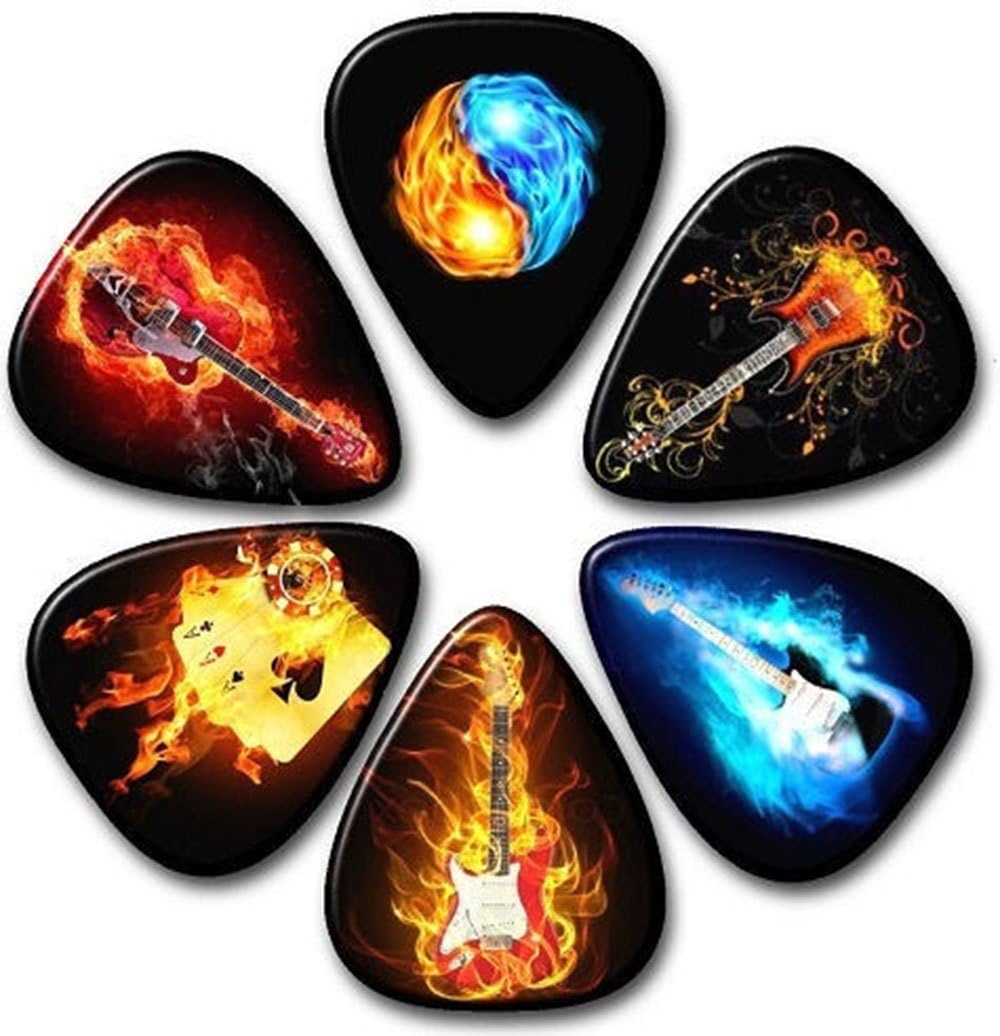 HUNDUN 12 Pack Colorful Guitar Picks Unique Guitar Gift For Bass Electric & Acoustic Guitars Different thin 0.46mm 0.71mm 0.96mm (#1)