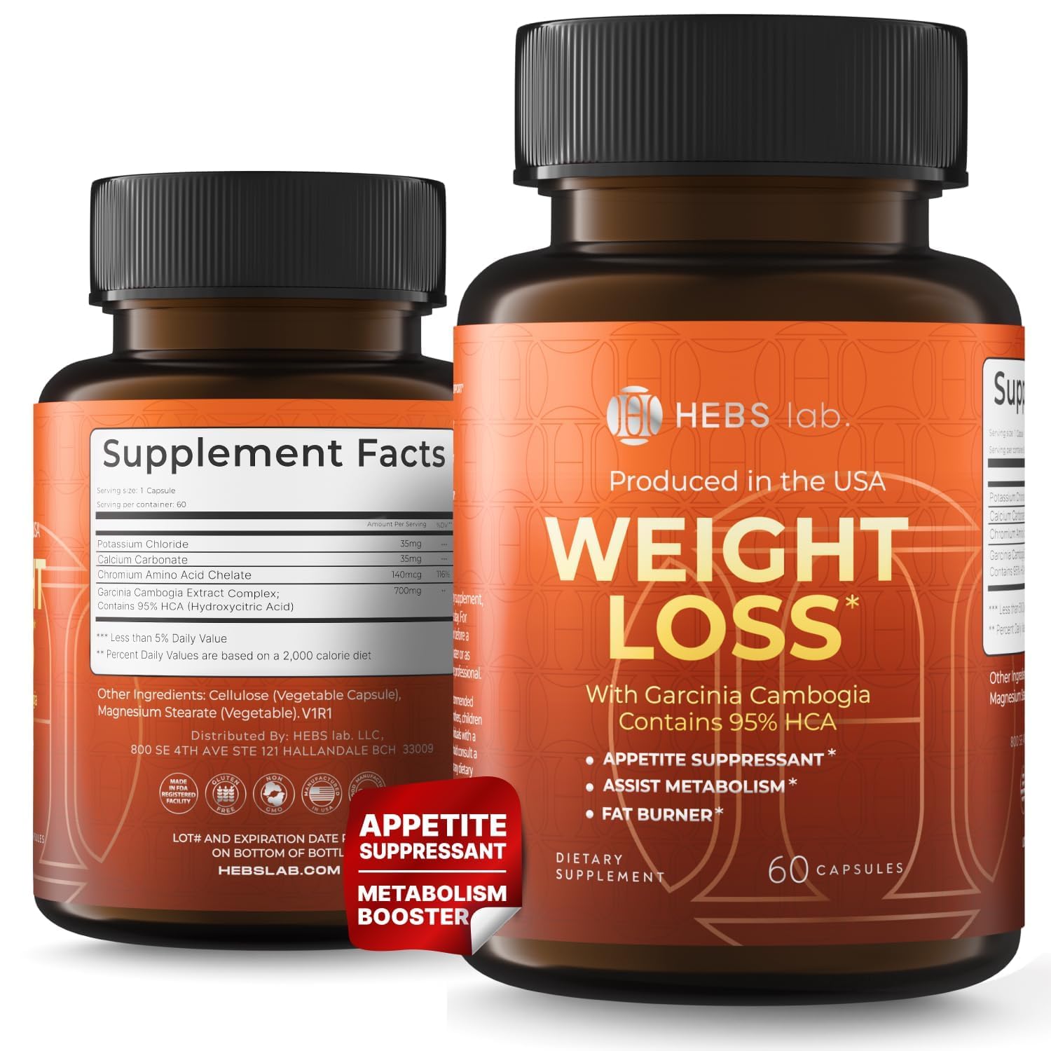 HEBS LAB. Garcinia Cambogia Pills Made in USA