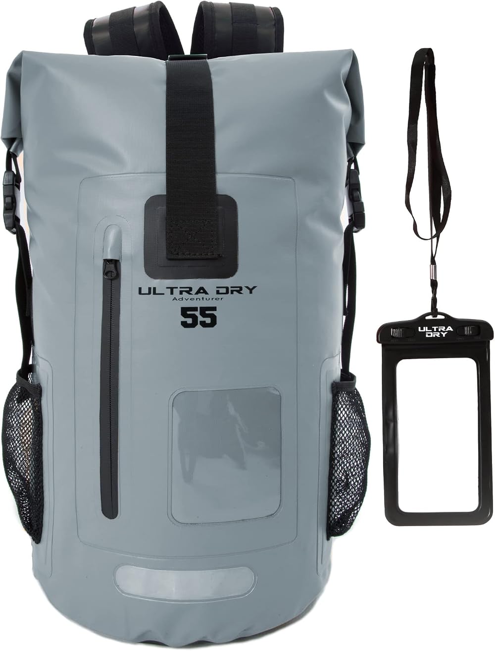Ultra Dry Adventurer Premium 55L Waterproof Dry Bag Backpack Grey