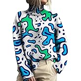 MARSVOVO Turtle Neck Sweaters for Women Pullover Long Sleeve Loose Comfy Cozy Sweater Elegant Spring Fall Clothes