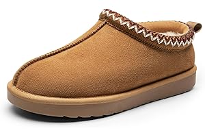 DREAM PAIRS Women's Fuzzy Cozy Slippers Genuine Suede Indoor Outdoor Fluffy Home Comfy Winter Slip On Cute Warm Memory Foam Furry Shoes FuzzyEasy