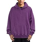 Huzeiwu Mens Oversized Acid Wash Hoodies Heavyweight Vintage Washed Fleece Hoodie Sweatshirt for Men Women Streetwear
