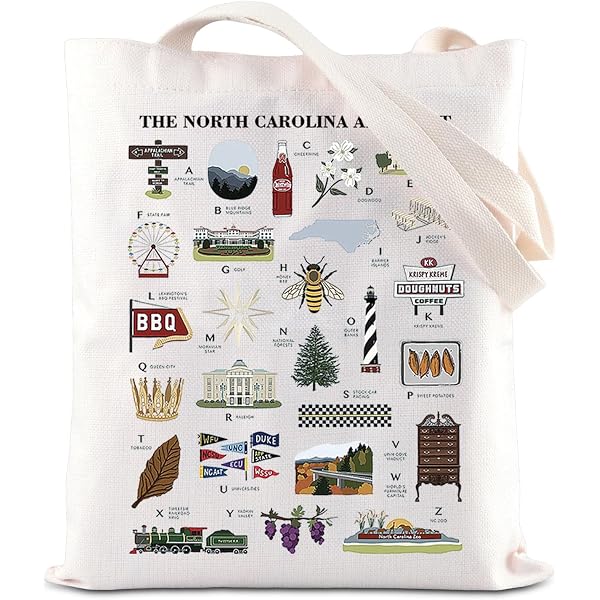 BLUPARK North Carolina Map Kosmetiktasche - Reise-Make-up-Tasche, 23,5x17 Cm, Polyester, Geschenk Für NC-Fans