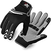 BEAST RAGE Full Finger Cycling Gloves with Padding for Men Women, Anti-Slip, Shock Absorbing, Breathable, Touchscreen Mountain Bike Gloves for BMX, MTB Riding, Road Racing, Bicycle