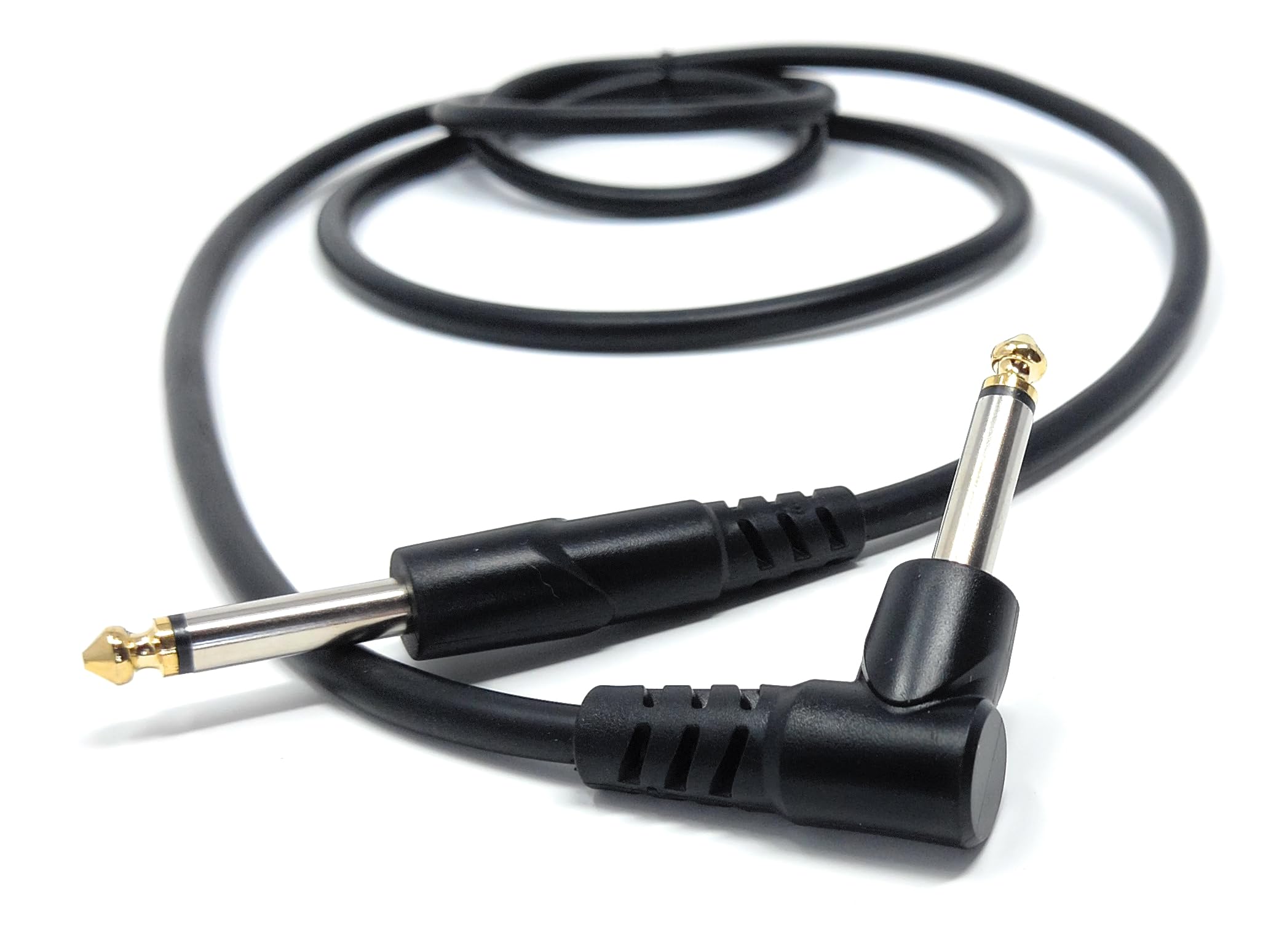 1.5m 6.35mm 1/4 Mono Male to Right Angle Male Jack Audio Cable Lead for Guitar, AMP, Synths, Amplifier, Speaker, Electric Piano, Midi Keyboard, DJ 5ft