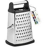 Spring Chef Professional Cheese Grater - Stainless Steel, XL Size, 4 Sides - Perfect Box Grater for Parmesan Cheese, Vegetabl