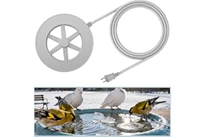 Alphatool 70W Bird Bath Heater for Outdoors in Winter - 77℉~ 109℉ Thermostatic Control, Heated Birdbath Deicer with Auto Shut Off, Chicken Livestock Water Heater