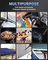 CLEVAST Compressed Air Duster 3-Speed with LED Light, Cordless 7800mAh, Nozzle view 6