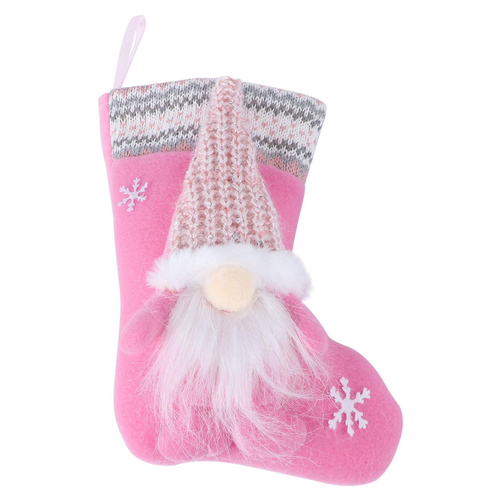 ABOOFAN Pink Christmas Gnome Stocking Christmas Tomte Gnomes Stockings Swedish Santa Stockings for Xmas Tree Decorations Fireplace Hanging Christmas Party Decor Style 1