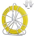 VEVOR Fish Tape Fiberglass, 5/16 in, Electrical Fish Tape 492ft, Duct Rodder Fishtape Wire Puller, Cable Running Rod with Steel Reel Stand 8MM x 150M