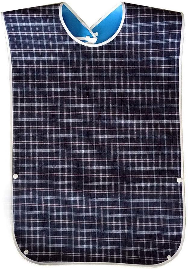 pengxiaomei Adult Bibs Washable Blue Large 78x44cm For Elderly