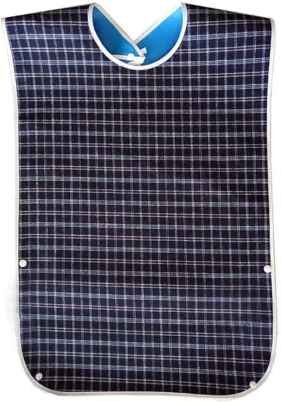 pengxiaomei Adult Bibs Washable Blue Large 78x44cm For Elderly