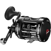 Piscifun Chaos XS Round Baitcasting Reel, Saltwater Conventional Reel | Aluminum body, 5.3:1 ratio, 6+1 bearings, 18-22LB drag, 40/50/60 sizes